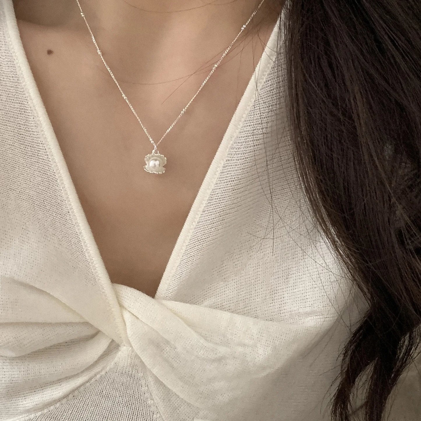 Aurelia Pearl Necklace — 925 Sterling Silver