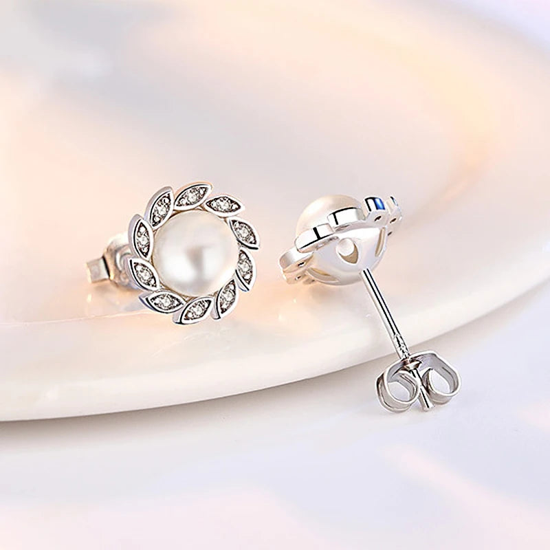 Pearl Windmill Stud Earrings