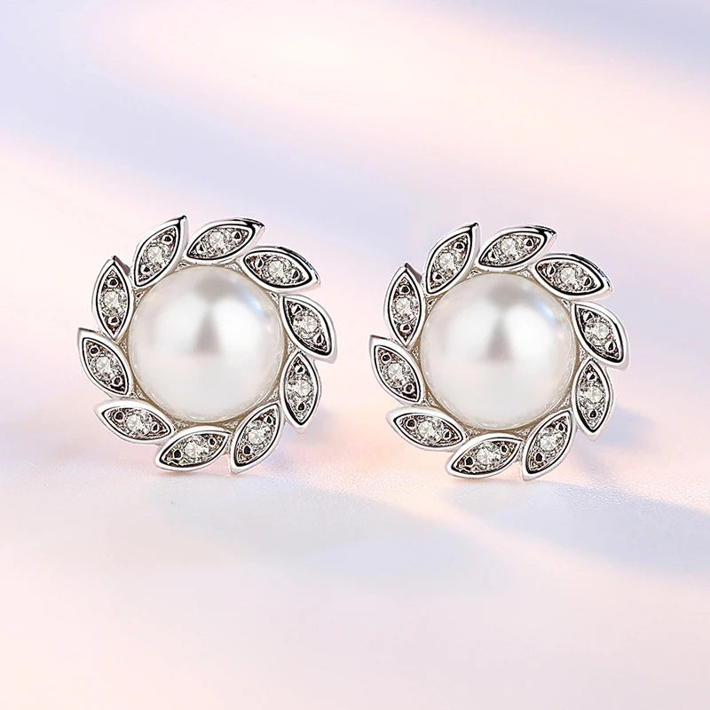 Pearl Windmill Stud Earrings