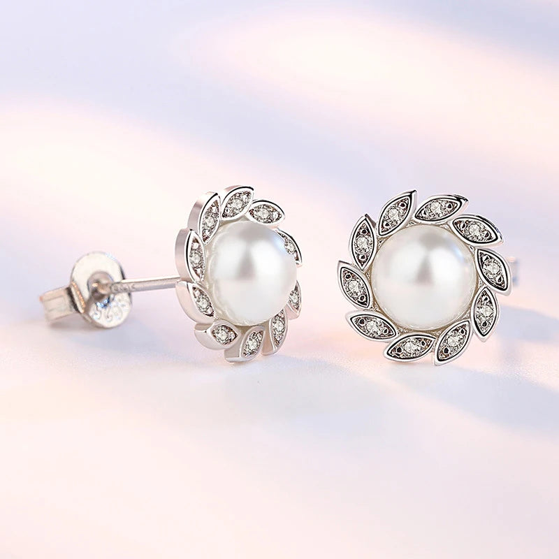 Pearl Windmill Stud Earrings