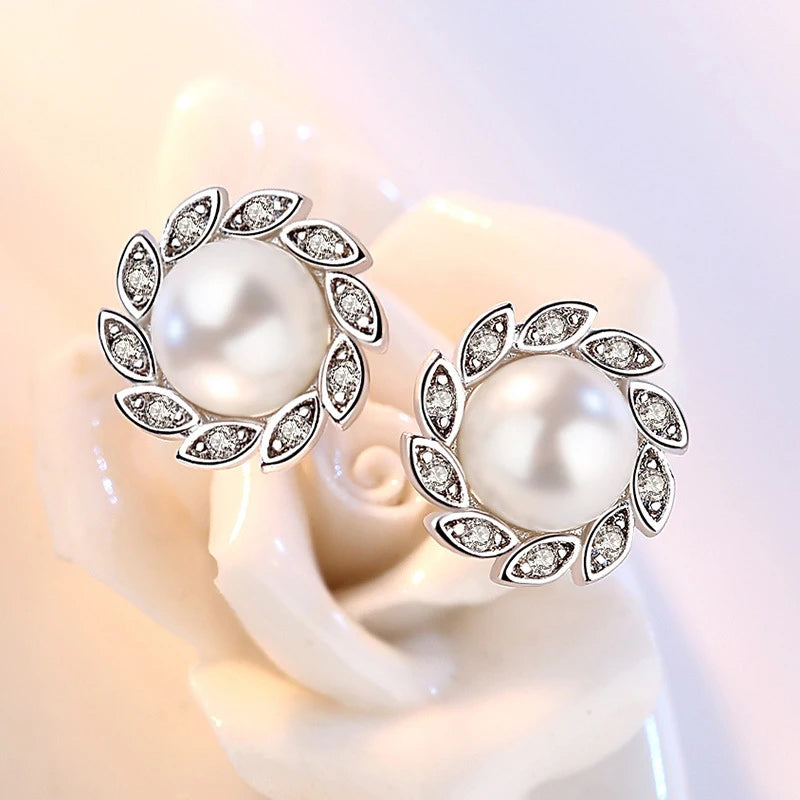 Pearl Windmill Stud Earrings