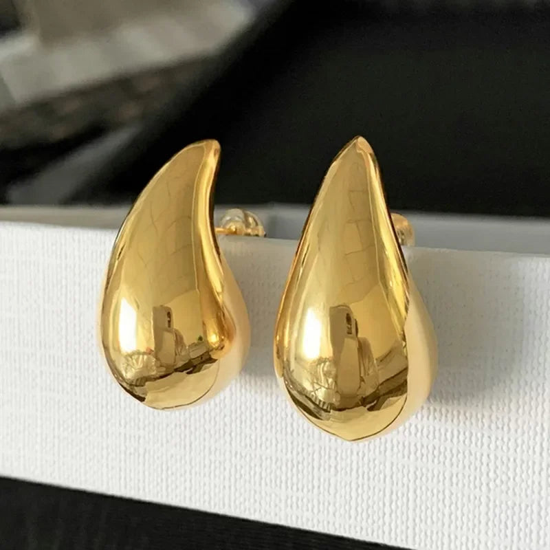 Waterdrop Statement Earrings — Gold Dupe Edition