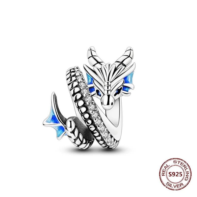 Evil Eye & Tree of Life Charm - 925 Sterling Silver, Blue Zircon