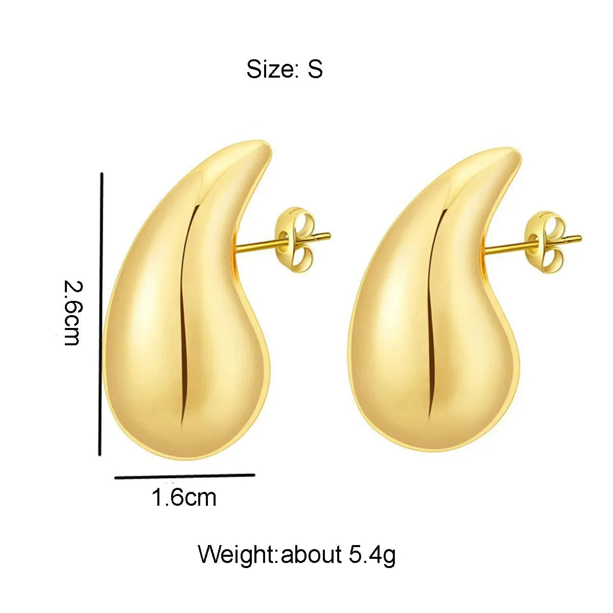 Waterdrop Statement Earrings — Gold Dupe Edition