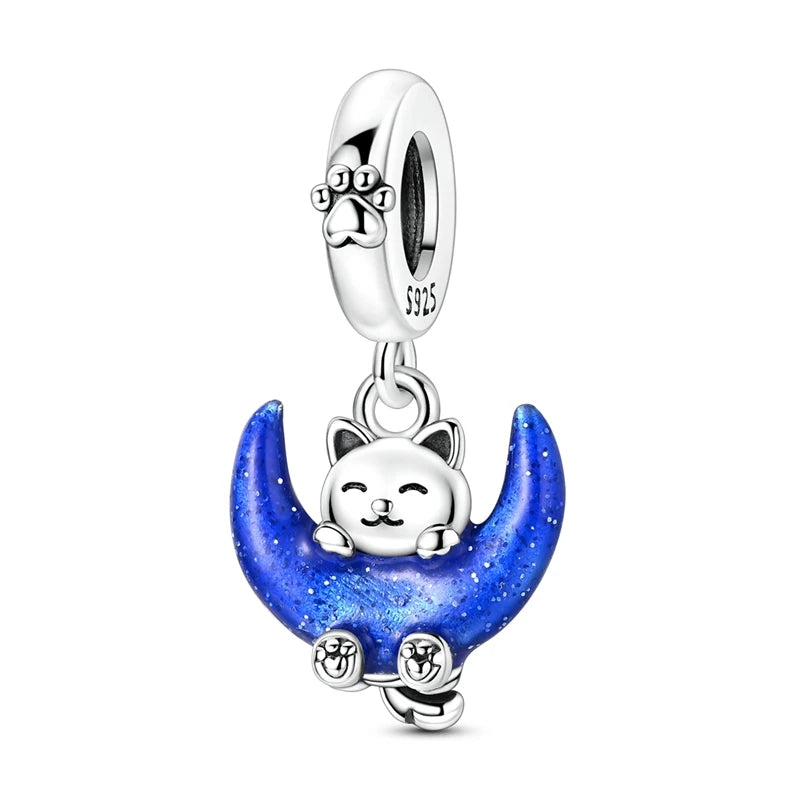 Evil Eye & Tree of Life Charm - 925 Sterling Silver, Blue Zircon