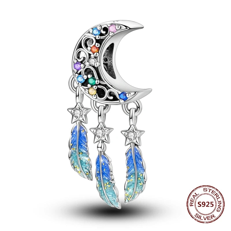 Evil Eye & Tree of Life Charm - 925 Sterling Silver, Blue Zircon