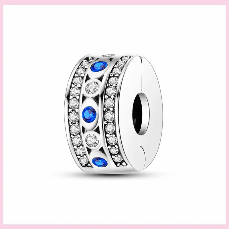 Evil Eye & Tree of Life Charm - 925 Sterling Silver, Blue Zircon