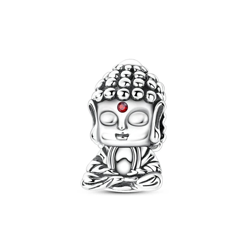 Evil Eye & Tree of Life Charm - 925 Sterling Silver, Blue Zircon