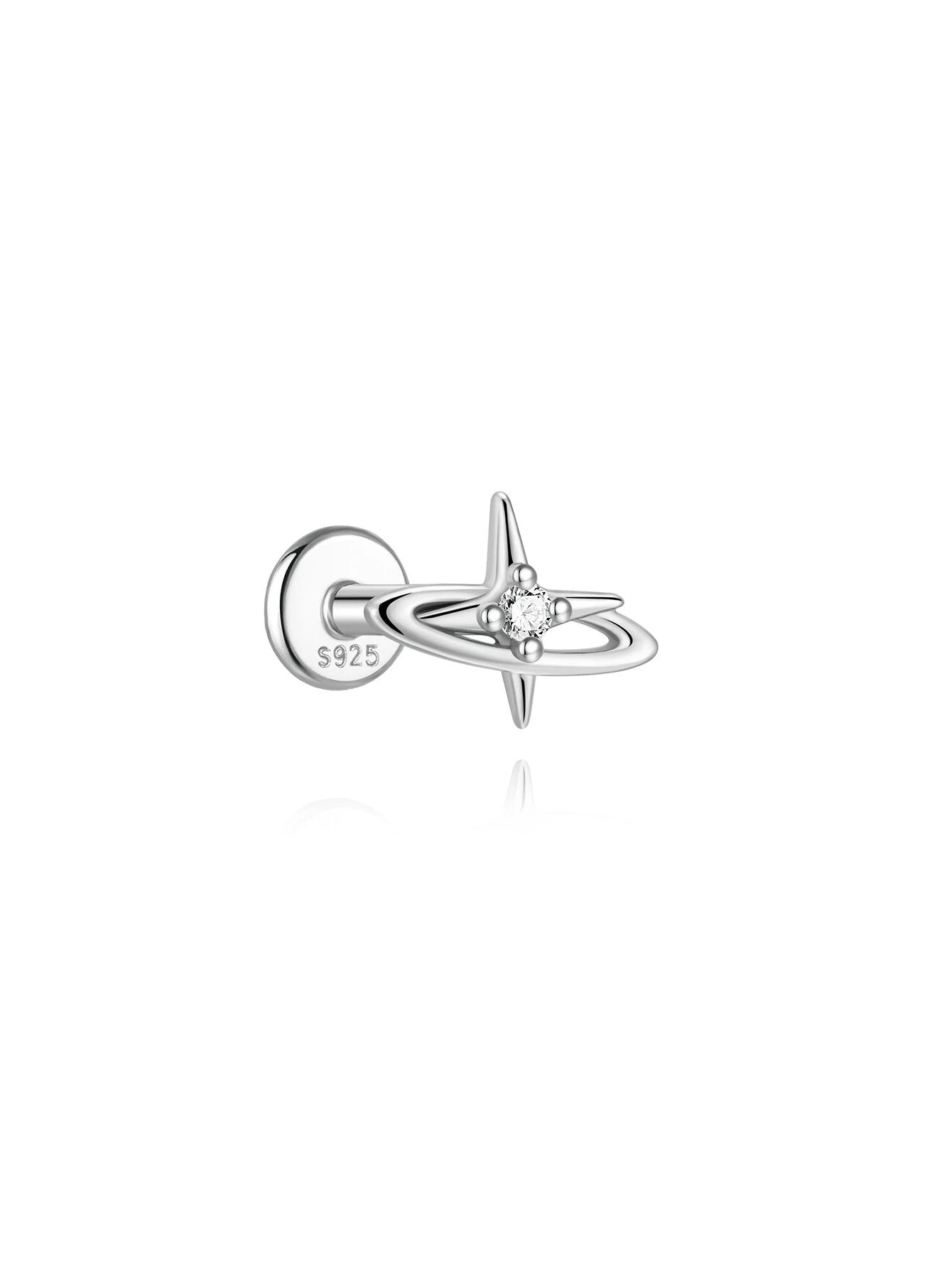 Guardian Flat End Piercing Studs — 925 Sterling Silver