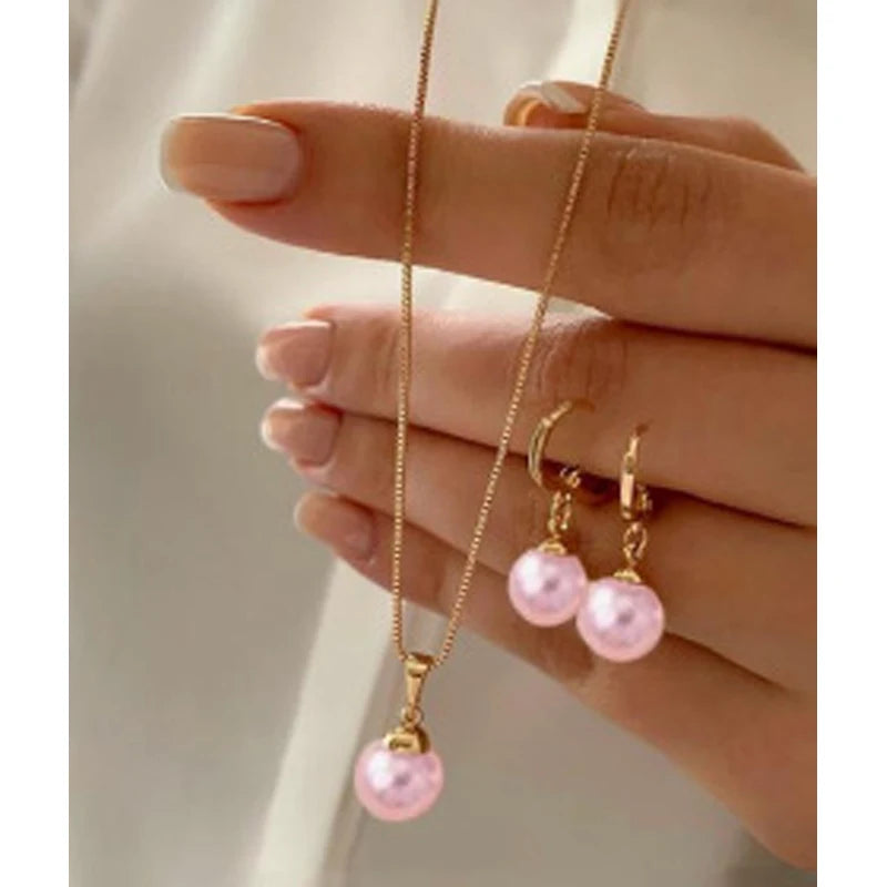 The Pearl Trio Set — Necklace, Earrings & Ring