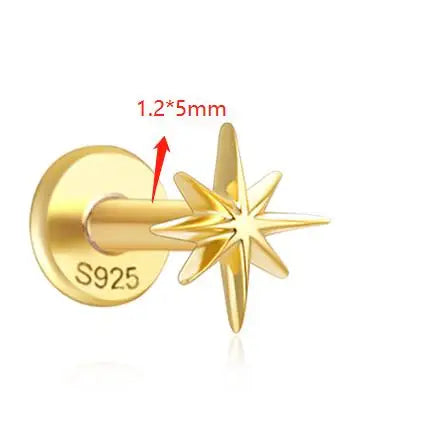 Guardian Flat End Piercing Studs — 925 Sterling Silver