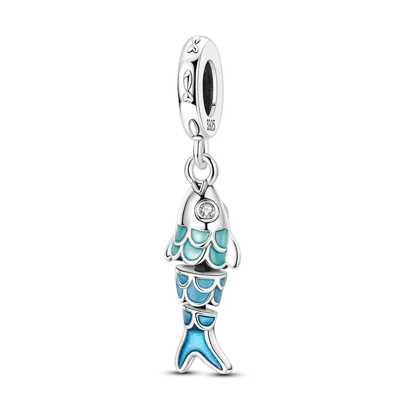Evil Eye & Tree of Life Charm - 925 Sterling Silver, Blue Zircon