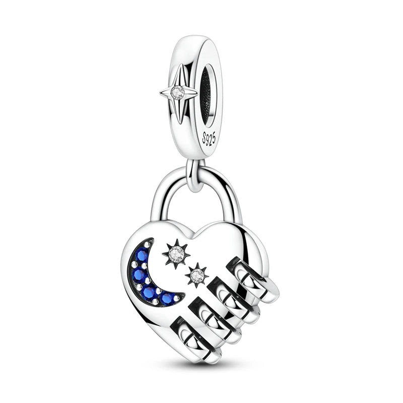Evil Eye & Tree of Life Charm - 925 Sterling Silver, Blue Zircon
