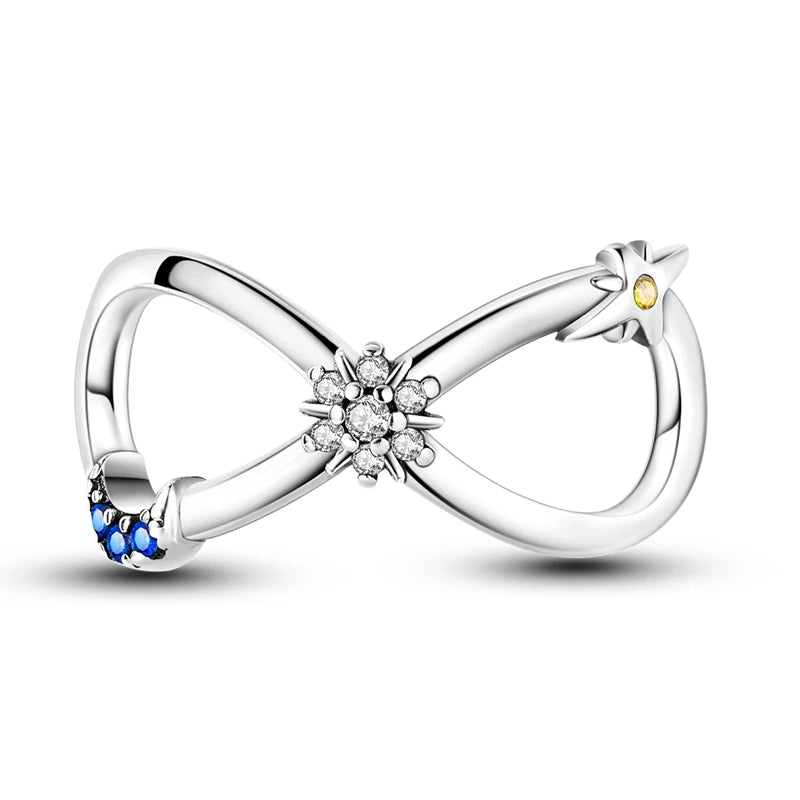 Evil Eye & Tree of Life Charm - 925 Sterling Silver, Blue Zircon