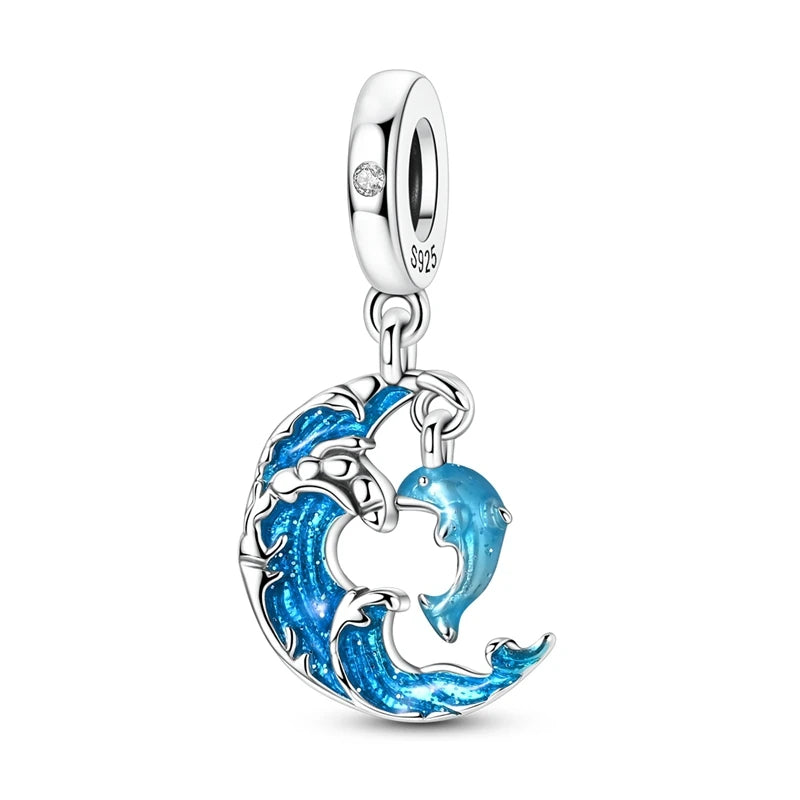 Evil Eye & Tree of Life Charm - 925 Sterling Silver, Blue Zircon