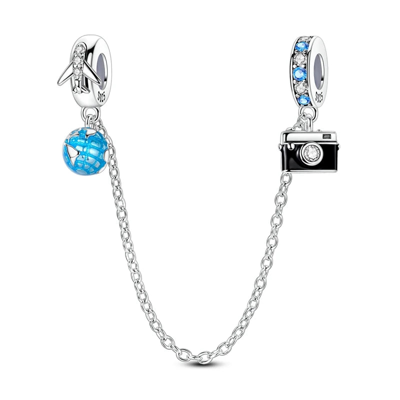 Evil Eye & Tree of Life Charm - 925 Sterling Silver, Blue Zircon