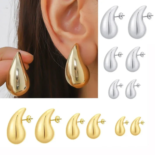 Waterdrop Statement Earrings — Gold Dupe Edition