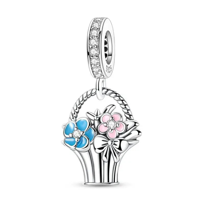 Evil Eye & Tree of Life Charm - 925 Sterling Silver, Blue Zircon