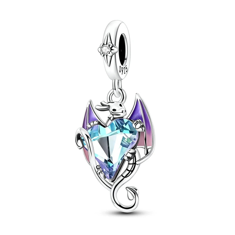 Evil Eye & Tree of Life Charm - 925 Sterling Silver, Blue Zircon