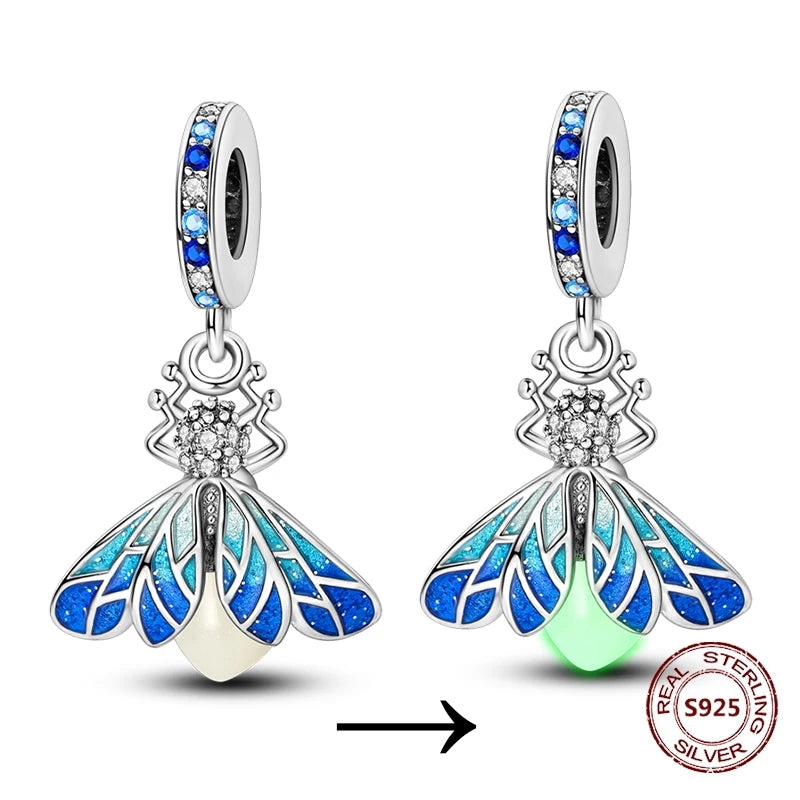 Evil Eye & Tree of Life Charm - 925 Sterling Silver, Blue Zircon