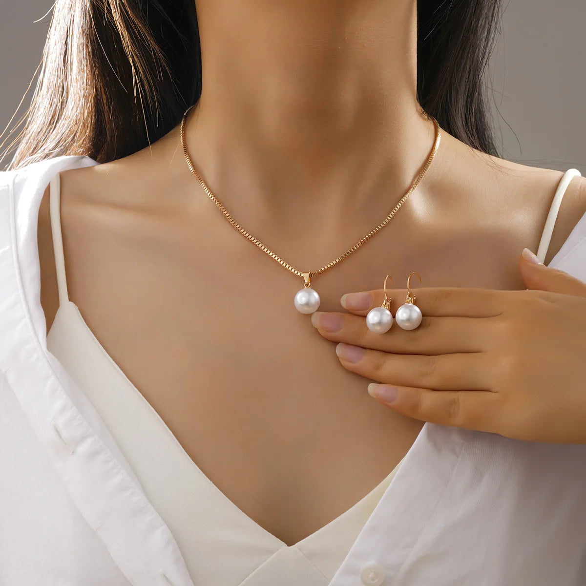 The Pearl Trio Set — Necklace, Earrings & Ring