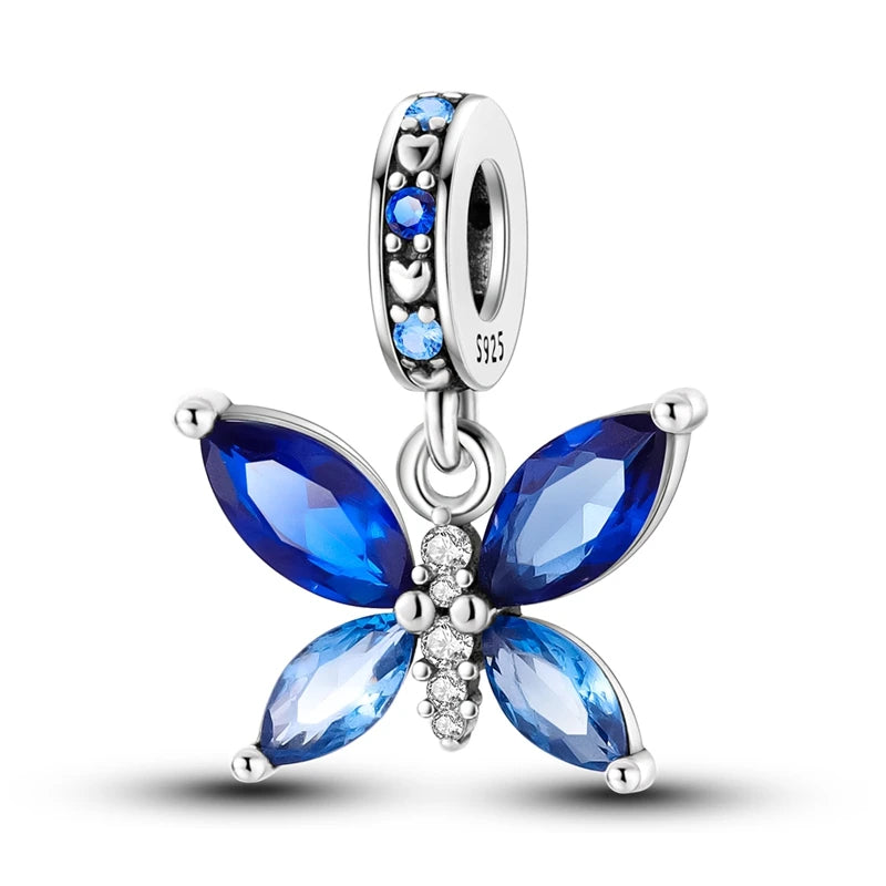 Evil Eye & Tree of Life Charm - 925 Sterling Silver, Blue Zircon