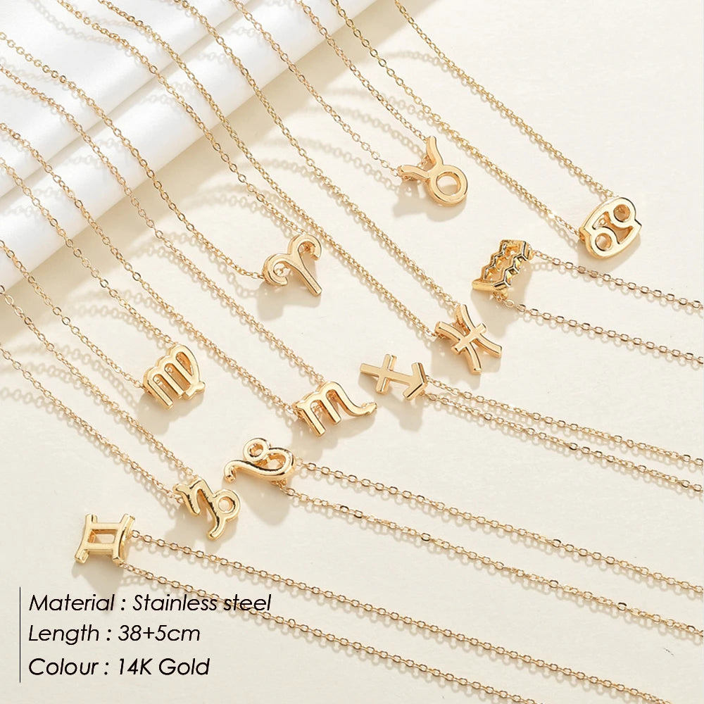 Celestial Zodiac Pendant Necklace
