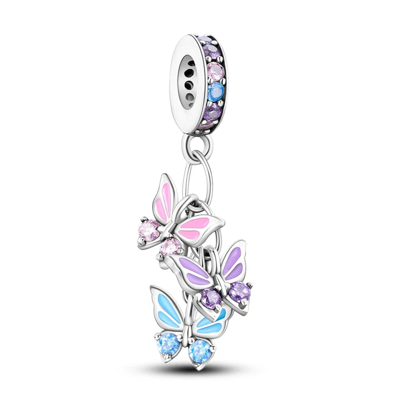 Evil Eye & Tree of Life Charm - 925 Sterling Silver, Blue Zircon
