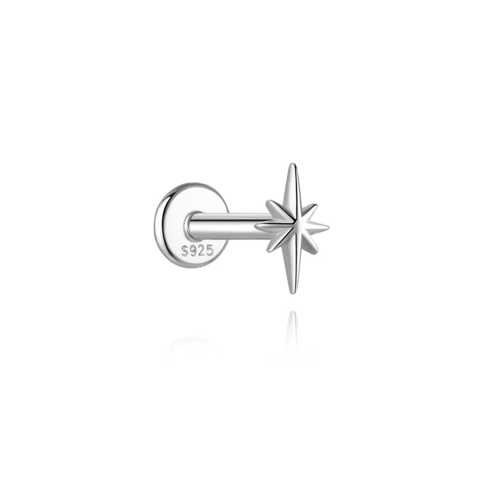 Guardian Flat End Piercing Studs — 925 Sterling Silver