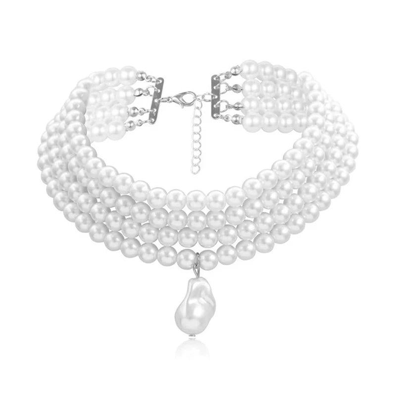 Stacked Strand Pearl Choker