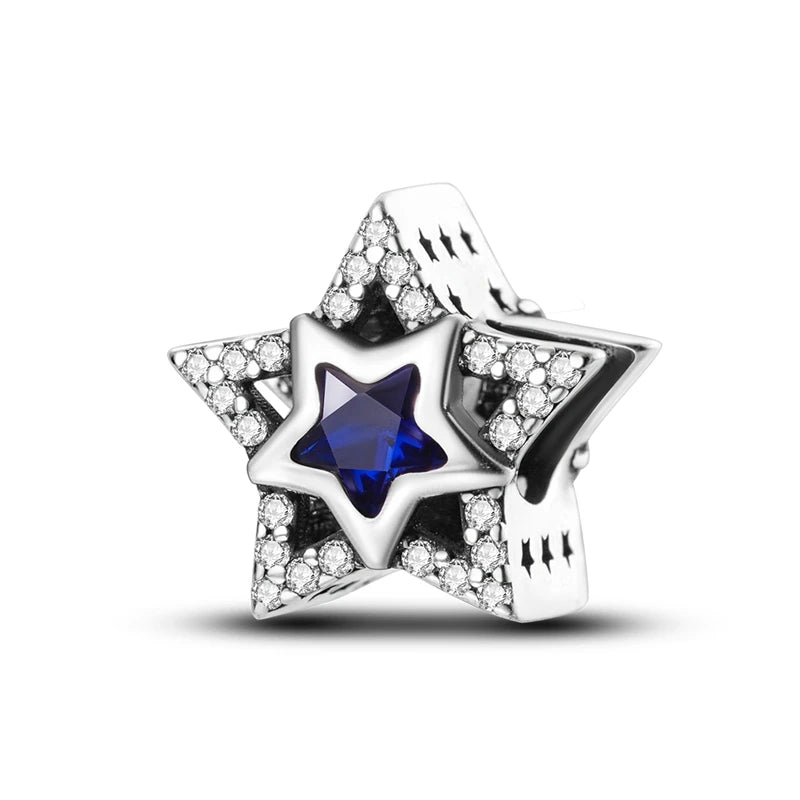 Evil Eye & Tree of Life Charm - 925 Sterling Silver, Blue Zircon