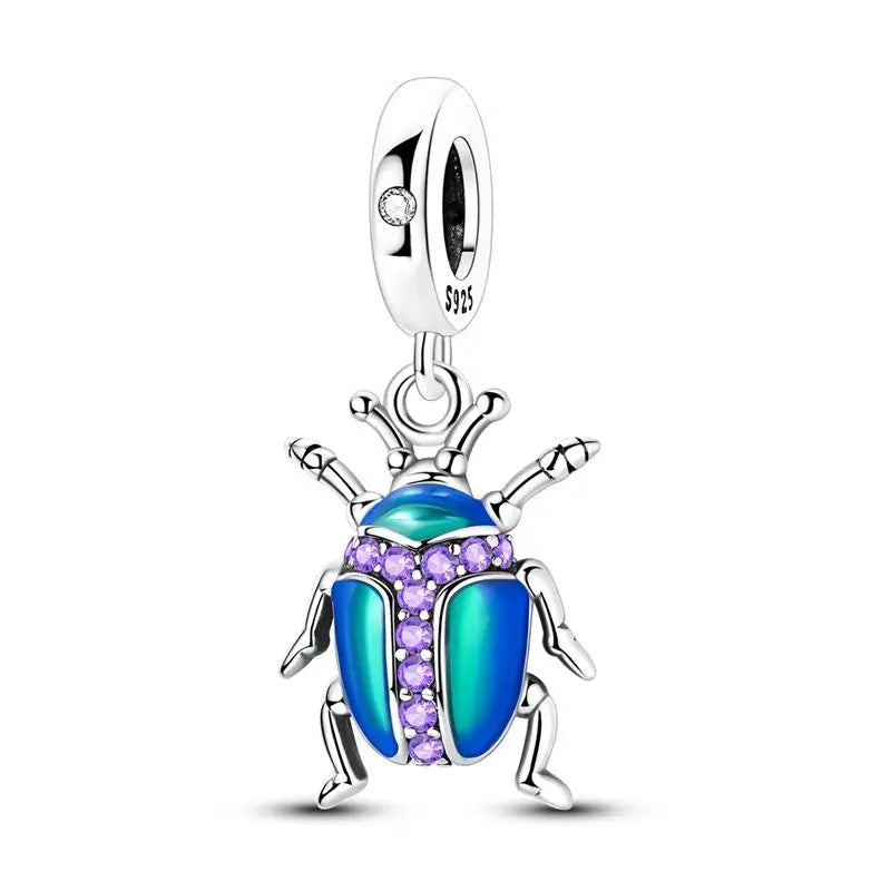 Evil Eye & Tree of Life Charm - 925 Sterling Silver, Blue Zircon
