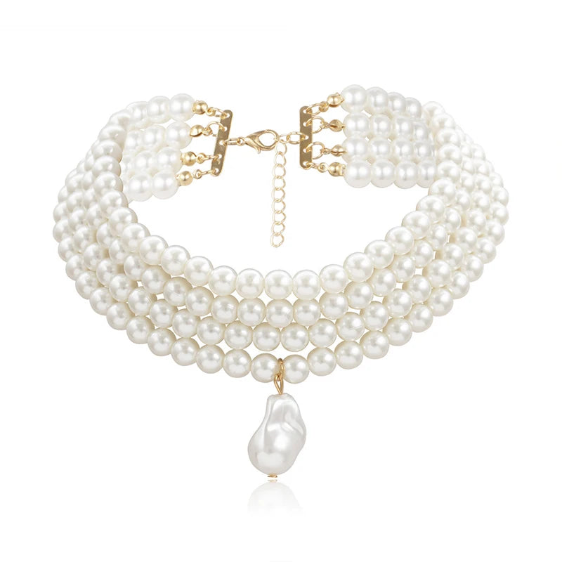 Stacked Strand Pearl Choker