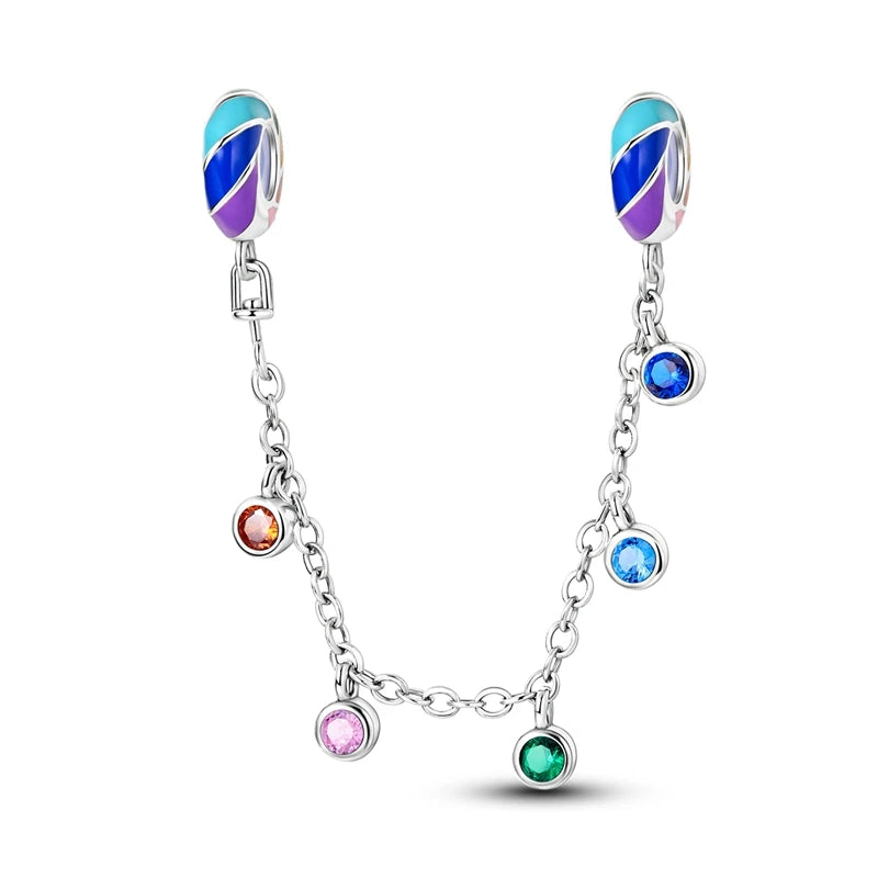 Evil Eye & Tree of Life Charm - 925 Sterling Silver, Blue Zircon