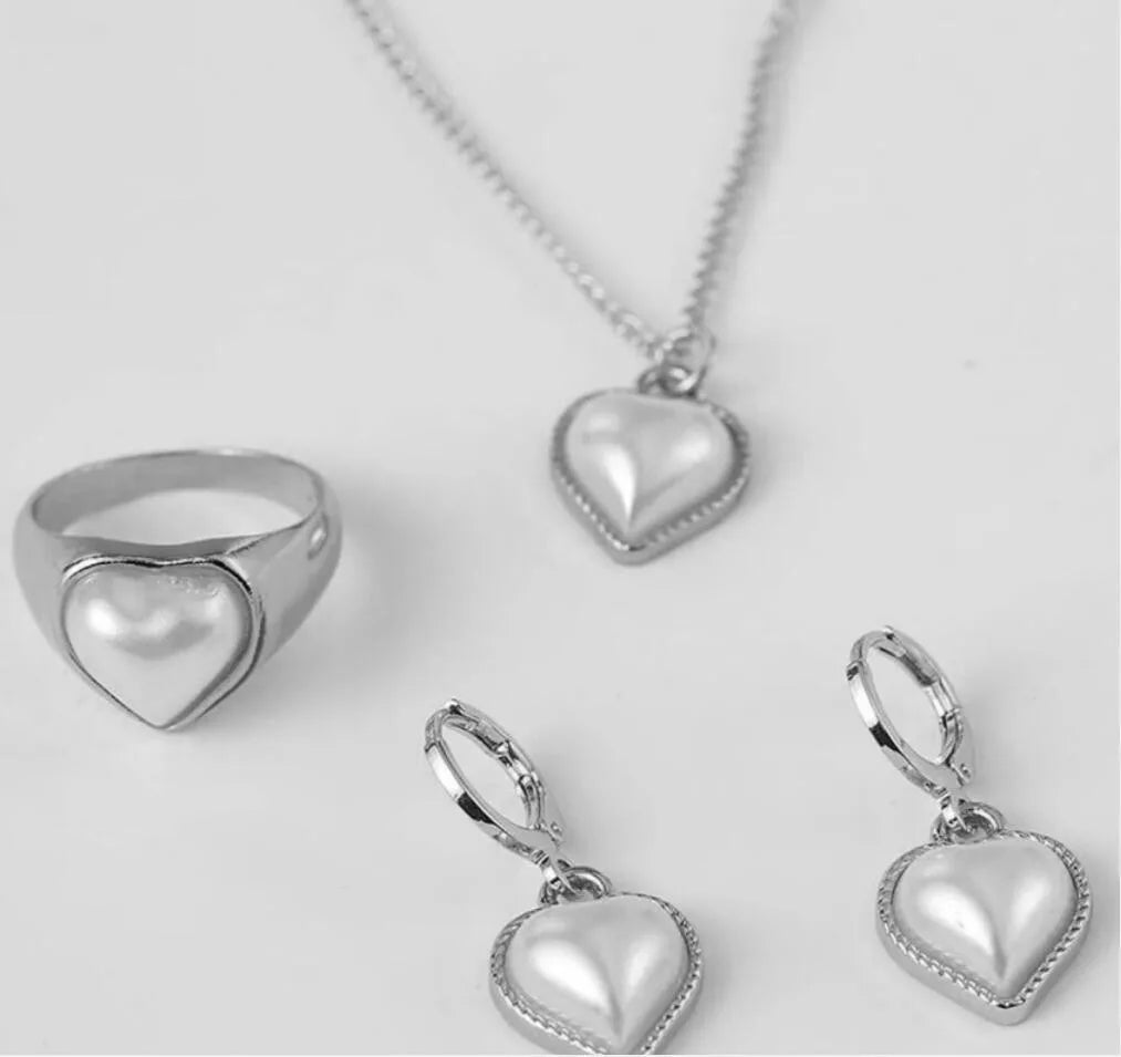 The Pearl Trio Set — Necklace, Earrings & Ring
