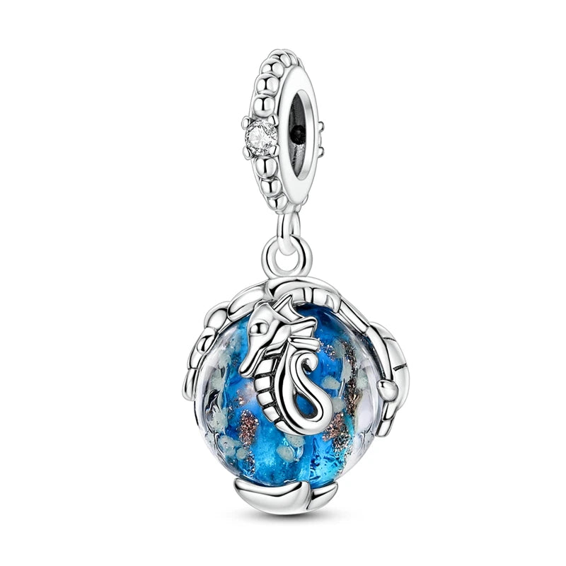 Evil Eye & Tree of Life Charm - 925 Sterling Silver, Blue Zircon