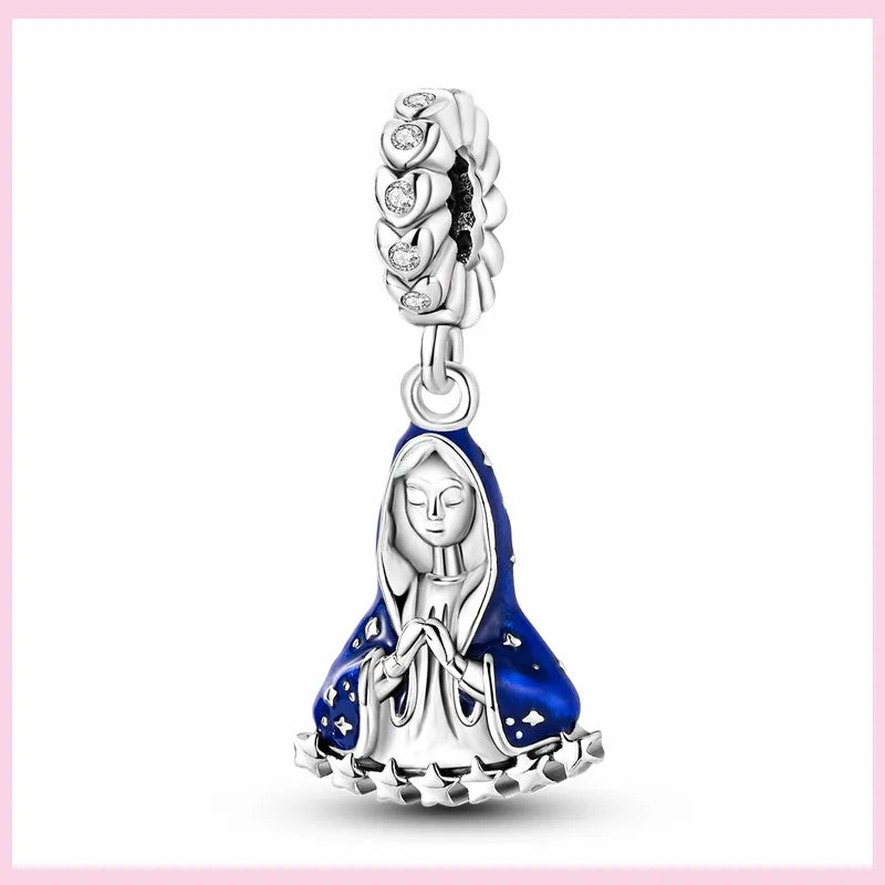 Evil Eye & Tree of Life Charm - 925 Sterling Silver, Blue Zircon