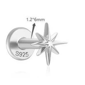 Guardian Flat End Piercing Studs — 925 Sterling Silver