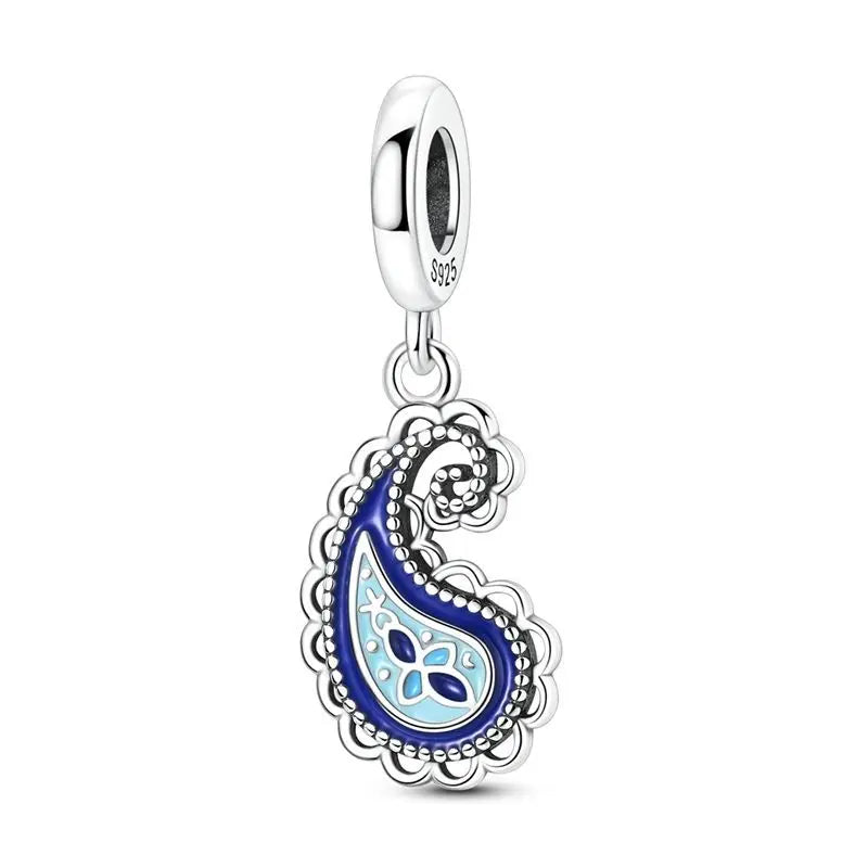 Evil Eye & Tree of Life Charm - 925 Sterling Silver, Blue Zircon