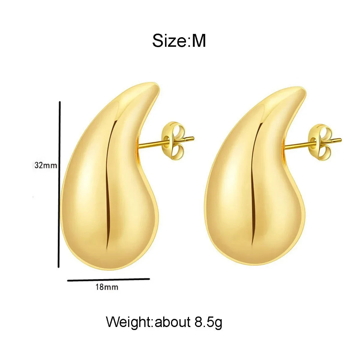 Waterdrop Statement Earrings — Gold Dupe Edition