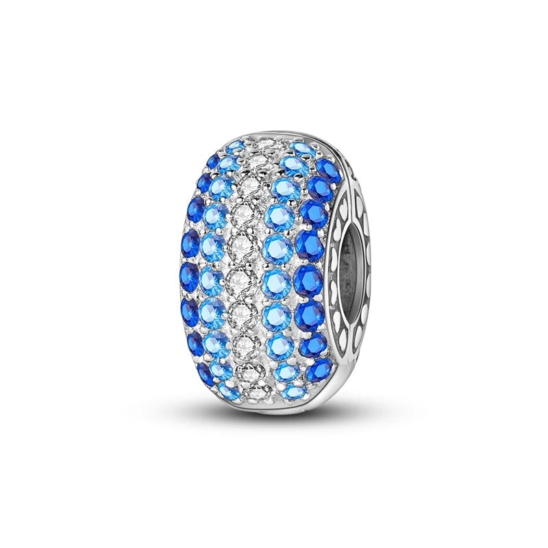 Evil Eye & Tree of Life Charm - 925 Sterling Silver, Blue Zircon
