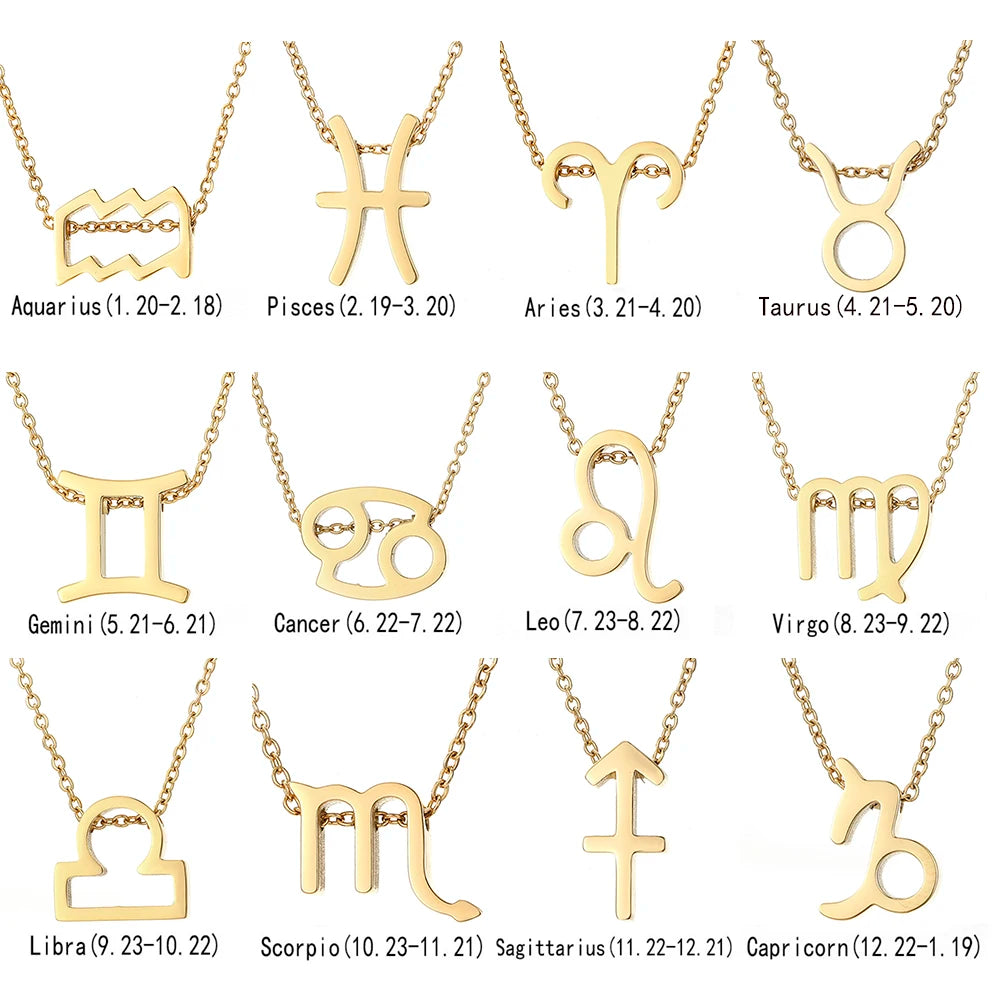 Celestial Zodiac Pendant Necklace