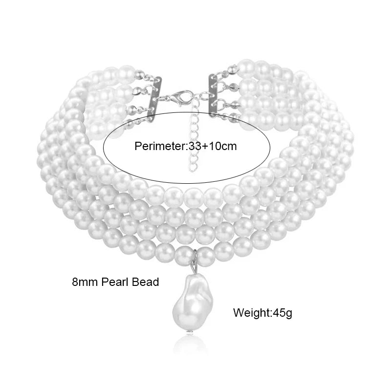 Stacked Strand Pearl Choker